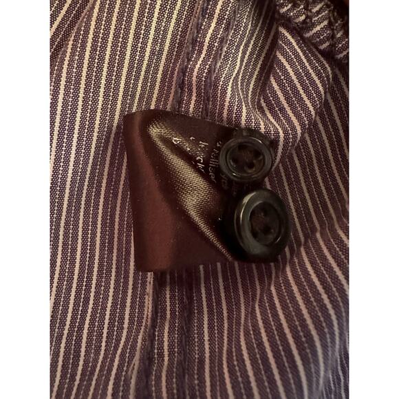 J Campbell Mens Shirt Size Large Blue White Stripe Embroidered Filagree Design - Picture 4 of 8